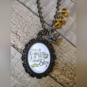 Vintage Style Crown Pendant Necklace